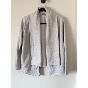 Athleta French Terry Tranquility Wrap Size Small Sweatshirt Open Cardigan Gray